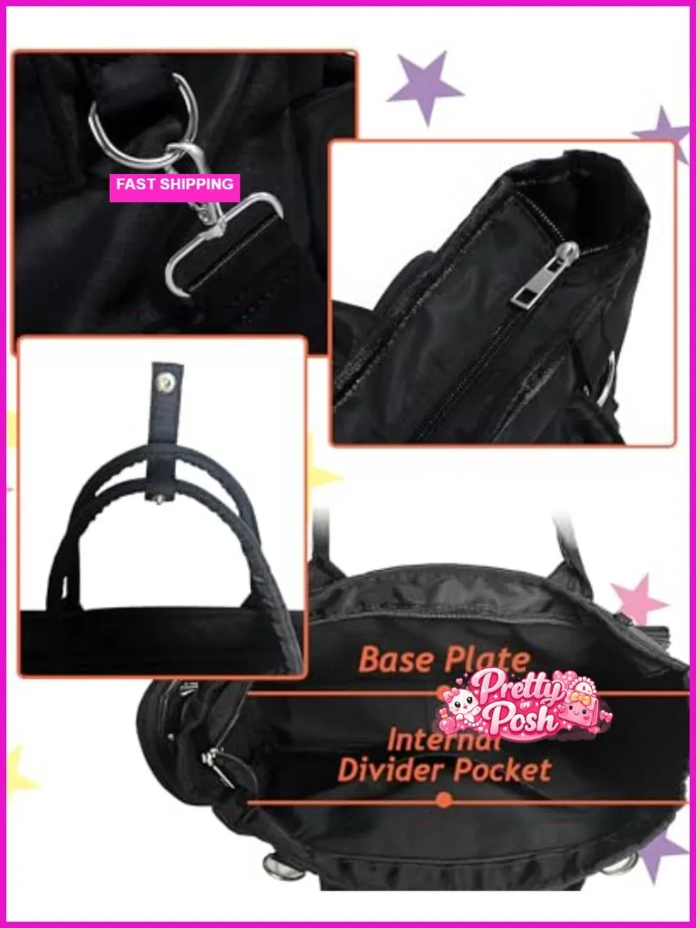 Large Ita Backpack Crossbody Tote with Clear Window and Insert for Pin Display